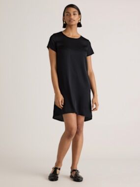 Quince Washable Silk Tee Dress - XS